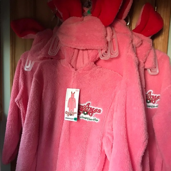 Christmas Story Pink Bunny Onesie Pajamas Union Suit L and XL available - Picture 1 of 3